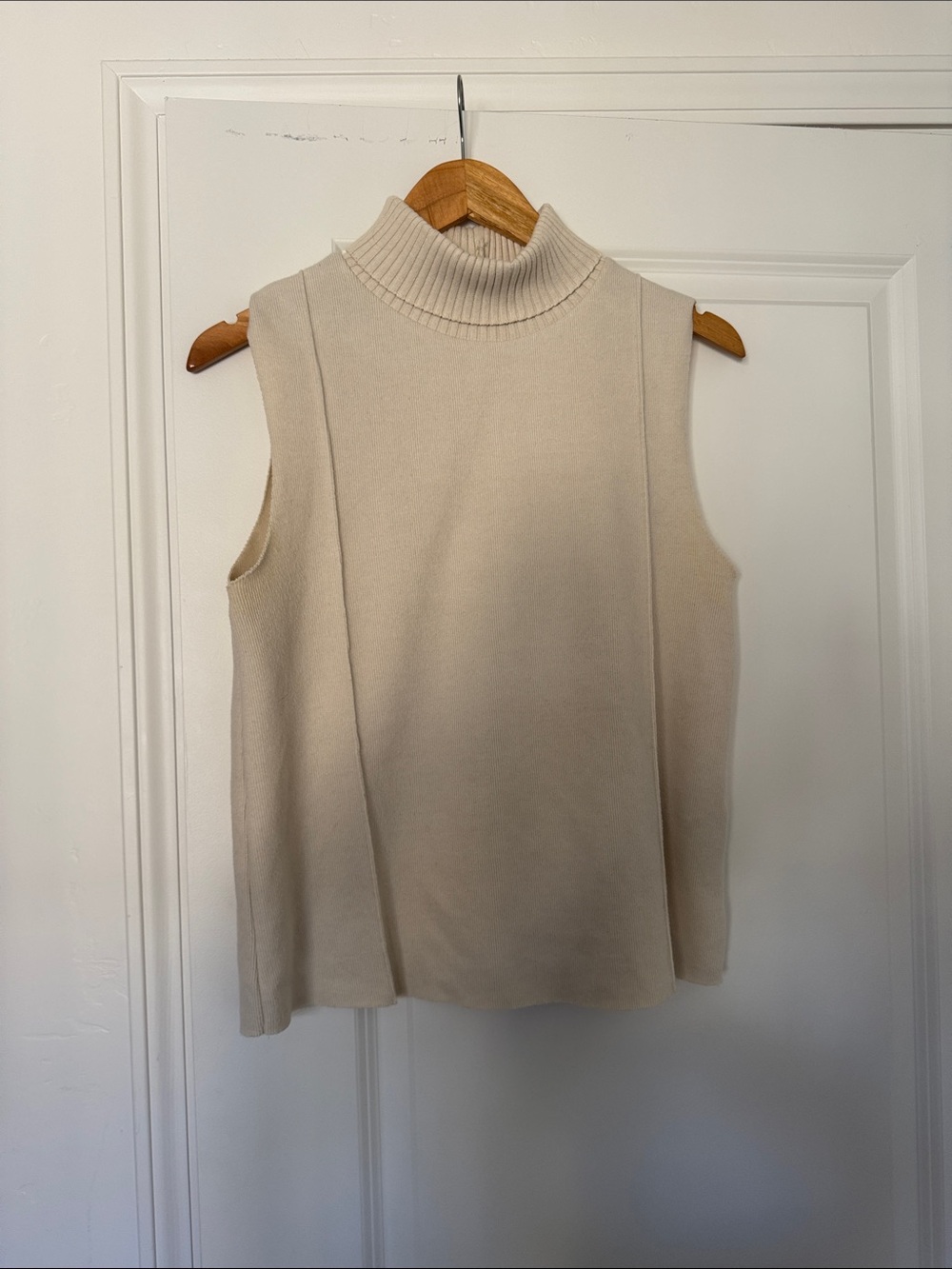 Zara Turtleneck Knit Top in Cream